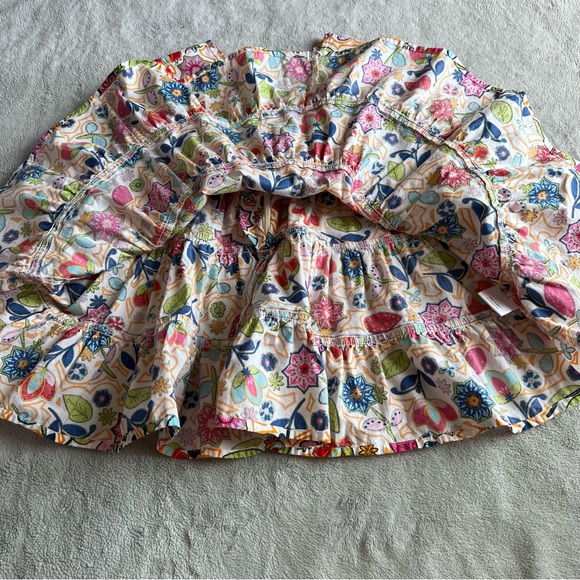 Hanna Andersson Retro Floral Tiered Long Sleeve Twirl Dress Velvet Ribbon Accent - Picture 9 of 12